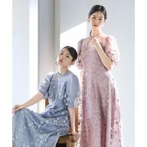 Rire Fete リルフェテ　 レースノットデザインパンツスーツ　ドレス Rire fete（リルフェテ） ノットデザインレースパンツスーツ(Dark Navy