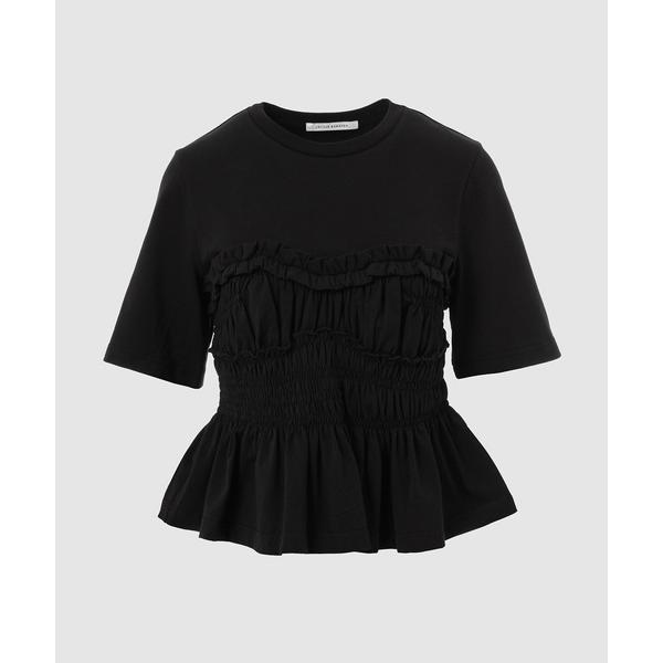 tシャツ SHORT SLEEVE SMOCK T-SHIRT WITH RUFFLE DETAIL...