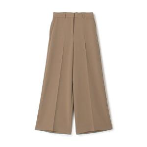 ワイドパンツ パンツ ライトダブルクロス セミワイドパンツ レディース