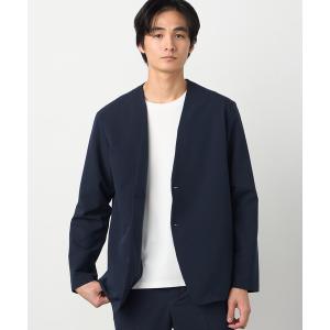 ジャケット ノーカラージャケット 「セットアップ対応」ウールライク  ノーカラージャケット メンズ