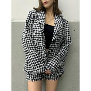 ジャケット テーラードジャケット ツイードシングルジャケット レディース
