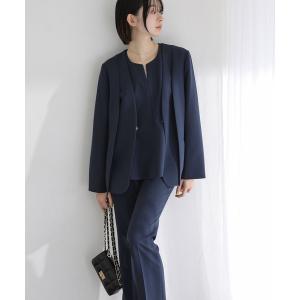 ジャケット ノーカラージャケット 2WAYスリットジャケット レディース