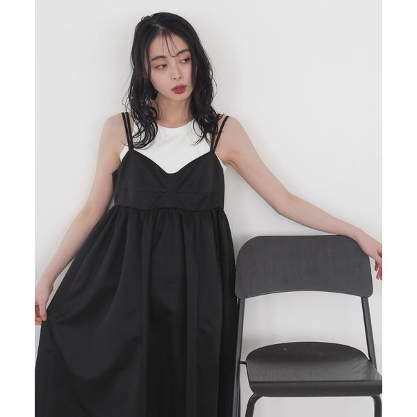 「LIAN」 キャミソールワンピース FREE ブラック レディース