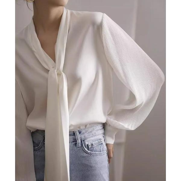 「SMILE ORCHID」 長袖ブラウス M ホワイト レディース