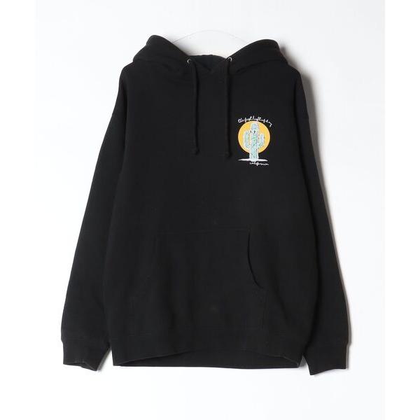 「CLUCT」 ワンポイントプルオーバーパーカー M ブラック メンズ