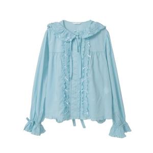 ブラウス シャツ うさぎの耳フード付きローンブラウス レディース