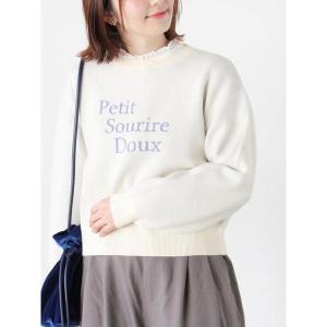 ニット セーター フロントロゴニットプルオーバー レディース