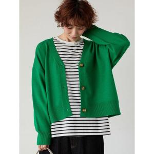 カーディガン ソフトタッチニットVネックショートカーディガン レディース