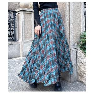 スカート 「DESERT ROSE/デザートローズ」チェック柄シュリンクスカート