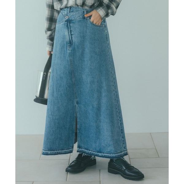 デニムスカート リメイク風甘織りデニムスカート「プチ・プラスサイズあり」「CLIP denim」