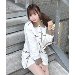 ジャケット テーラードジャケット パイピングデニムジャケット レディース