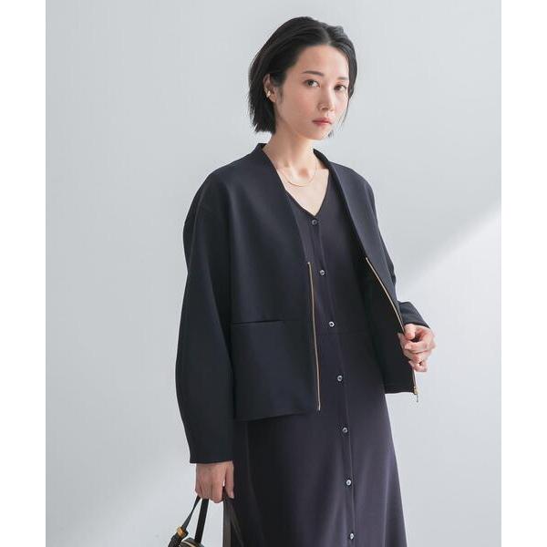 ブルゾン アウター ストレッチジョーゼットブルゾン レディース