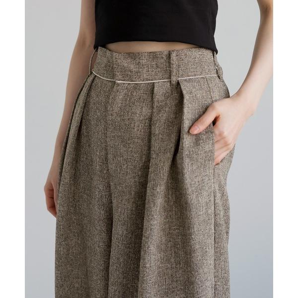 スラックス パンツ サマーツイードタックパンツ レディース