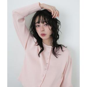 カーディガン クリアボタンニットカーディガン レディース