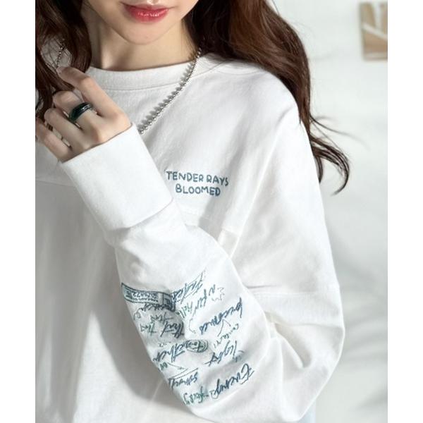 tシャツ 「JaVaジャバコラボ」袖を通せば、あなたも輝く。コットン100％刺繍胸元切り替えドルマン...