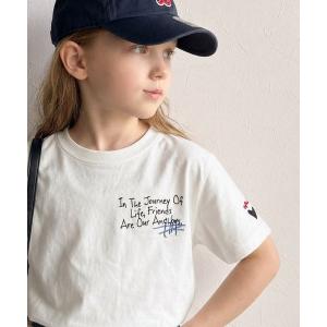 tシャツ 「キッズ」親子リンクコーデも楽しめる！綿100%らくがき風刺繍 無地＆ボーダー柄半袖Tシャツ キッズ 子供服