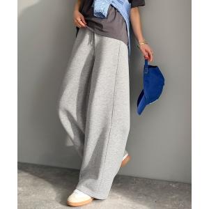 スウェットパンツ ジャージ 頑張らないのに、こなれ見え。ダンボール素材カーブスウェットパンツ レディース