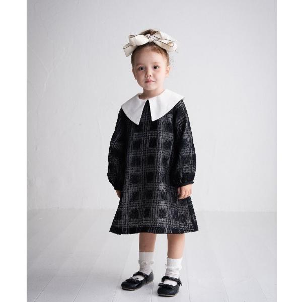 ワンピース チェックオーガンジーワンピース キッズ 子供服 女の子