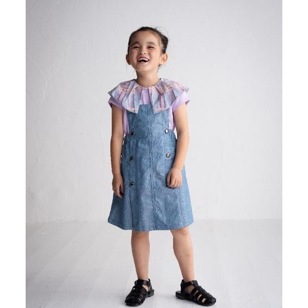 ジャンパースカート ネップデニムマリンジャンパースカート キッズ 子供服 女の子