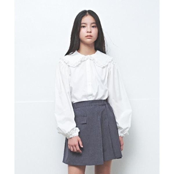 ブラウス シャツ ブロードストレッチレース衿ブラウス キッズ 子供服 女の子
