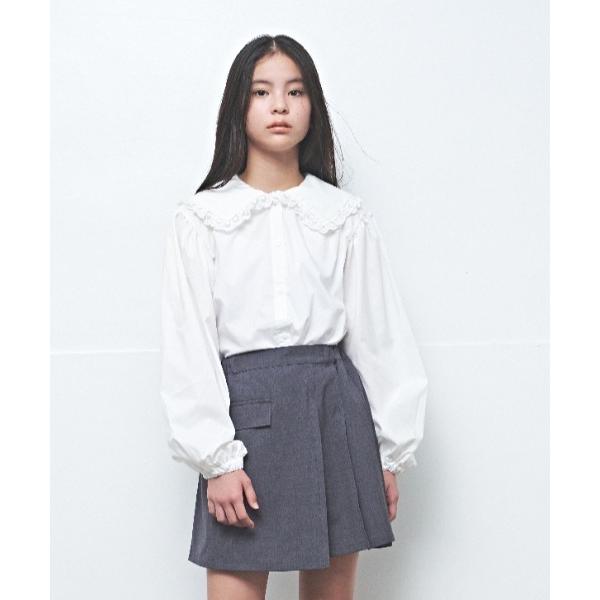 ブラウス シャツ ブロードストレッチレース衿ブラウス キッズ 子供服 女の子