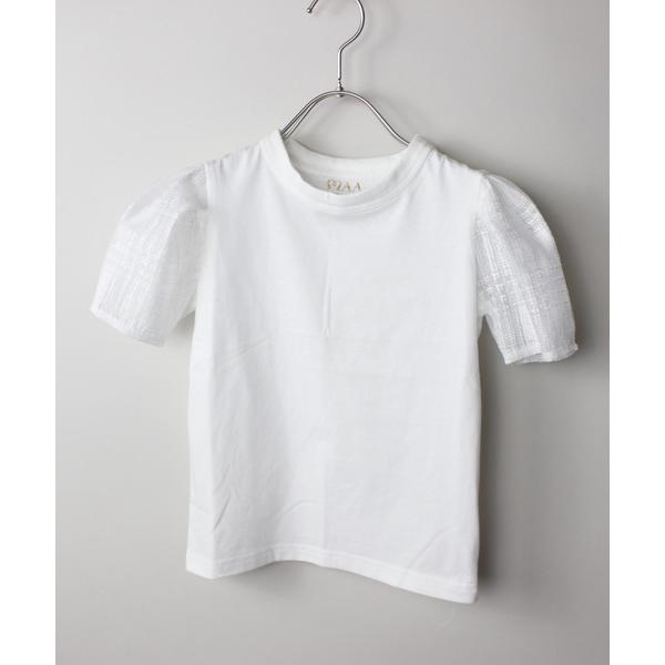 tシャツ チェックパフスリーブTシャツ キッズ 子供服 女の子