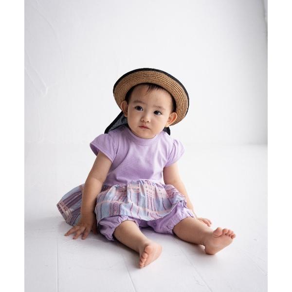 ベビー服 ロンパース シアーフリンジチェック天竺babyロンパース
