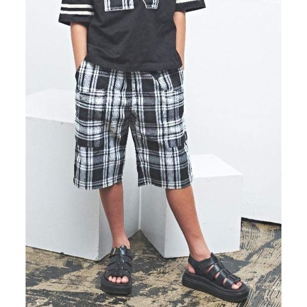 パンツ モノトーンタータンチェックショートパンツ キッズ 子供服 男の子