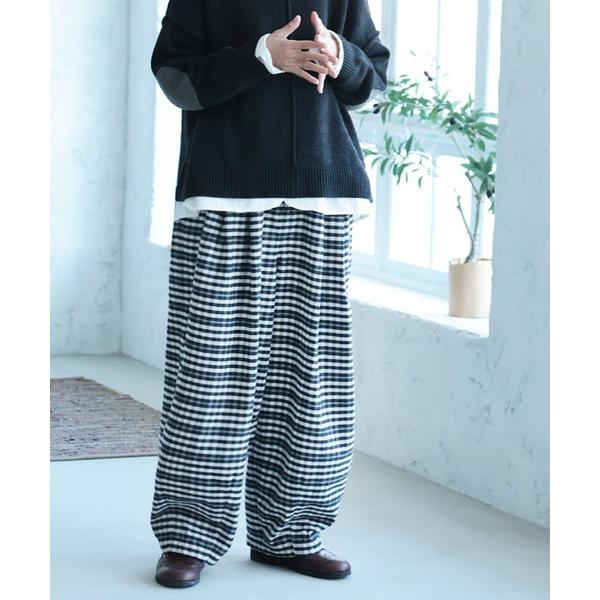 パンツ 冬のための、かわりギンガムのパンツ レディース