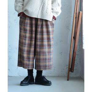ワイドパンツ パンツ ビスケットチェックのパンツ...の商品画像