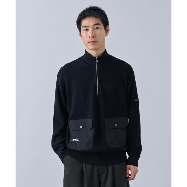 セーター ニット 「OLIVEDRAB/オリーブドラブ」ハーフジップニット メンズ