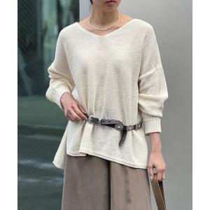 ニット セーター 「手洗い可」コットンメッシュプルオーバー レディース