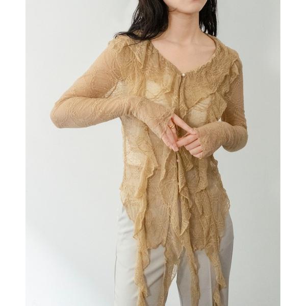 ブラウス シャツ 「on:nue」「着用動画あり！」 フラワーレースフリルブラウス /2026 SS...