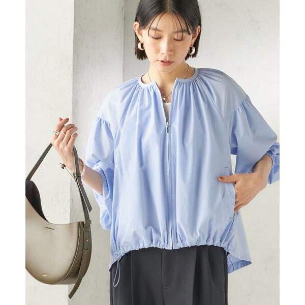 ブルゾン アウター 「接触冷感 / 撥水加工」TEXBRID(R) タフタ ギャザー 羽織 ブルゾン...