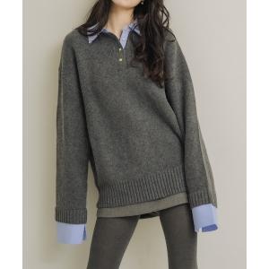 ニット セーター レイヤードオーバーニット レディース