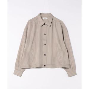 ブルゾン アウター ATELANE / ピンストライプ　ギャザージャケット メンズ レディース