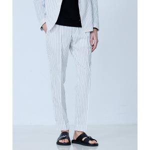 スラックス 「セットアップ対応」Dot Air サッカーストライプ スラックス メンズ レディース