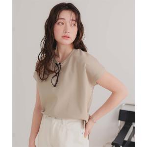tシャツ 半袖 機能性カットソーフレンチスリーブトップス レディース