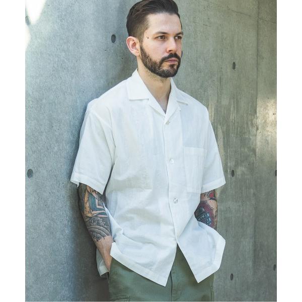 シャツ C/L PANAMA STRIPES / SHORT/S OPEN COLLAR SHIRT...