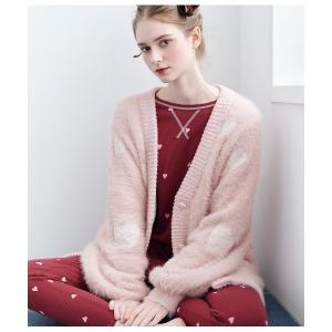 パジャマ ルームウェア ホイップリーハートシャギーカーディガン レディース