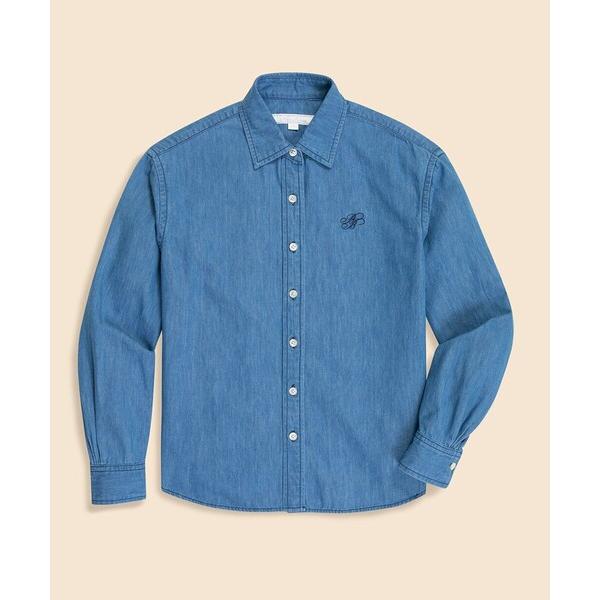 ブラウス シャツ 「Double B Collection」 コットン　ライトウェイトデニム　BBロ...