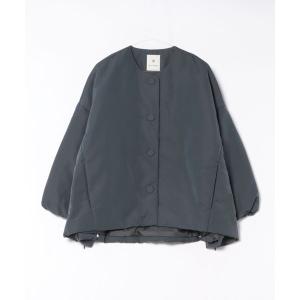 ノーカラーコート コート ノーカラー切替ブルゾン レディース