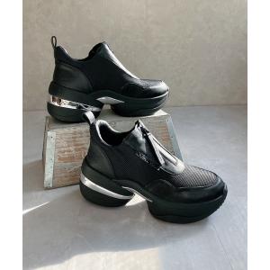 スニーカー 上品スニーカー サッと履ける フロントジッパー厚底スニーカー「2026新作」 レディース