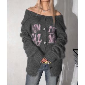 ニット セーター ラメシャギーオフショルニット レディース