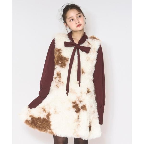 ワンピース fake fur mini onepiece / フェイクファーミニワンピース