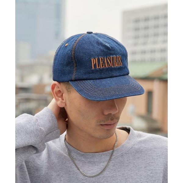 キャップ 帽子 PLEASURES/プレジャーズ ZIG ZAG DENIM CAP フラットバイザ...