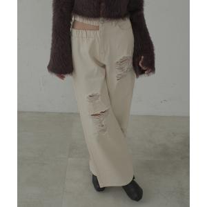 「qumerry.」 デニムパンツ MEDIUM アイボリー レディース