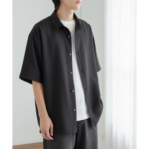 シャツ パウダーツイル レギュラーカラー ベーシック 半袖シャツ  「マシンウォッシャブル/イージードライ」 メンズ