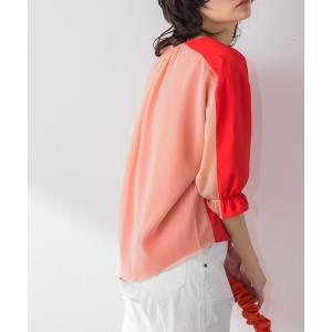「socolla」 7分袖ブラウス M オレンジ レディース