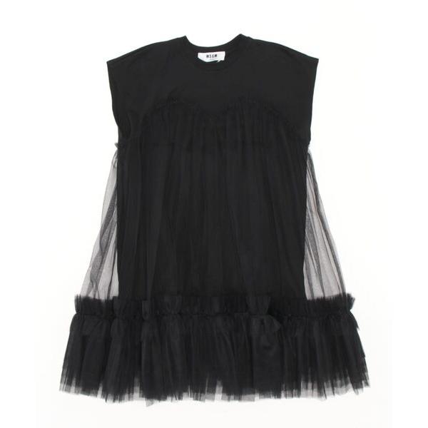 「MSGM」 半袖ワンピース XX-SMALL ブラック レディース